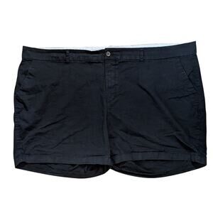 Old Navy Women's Plus Stretch Black Shorts Flat Front Pockets Size 28